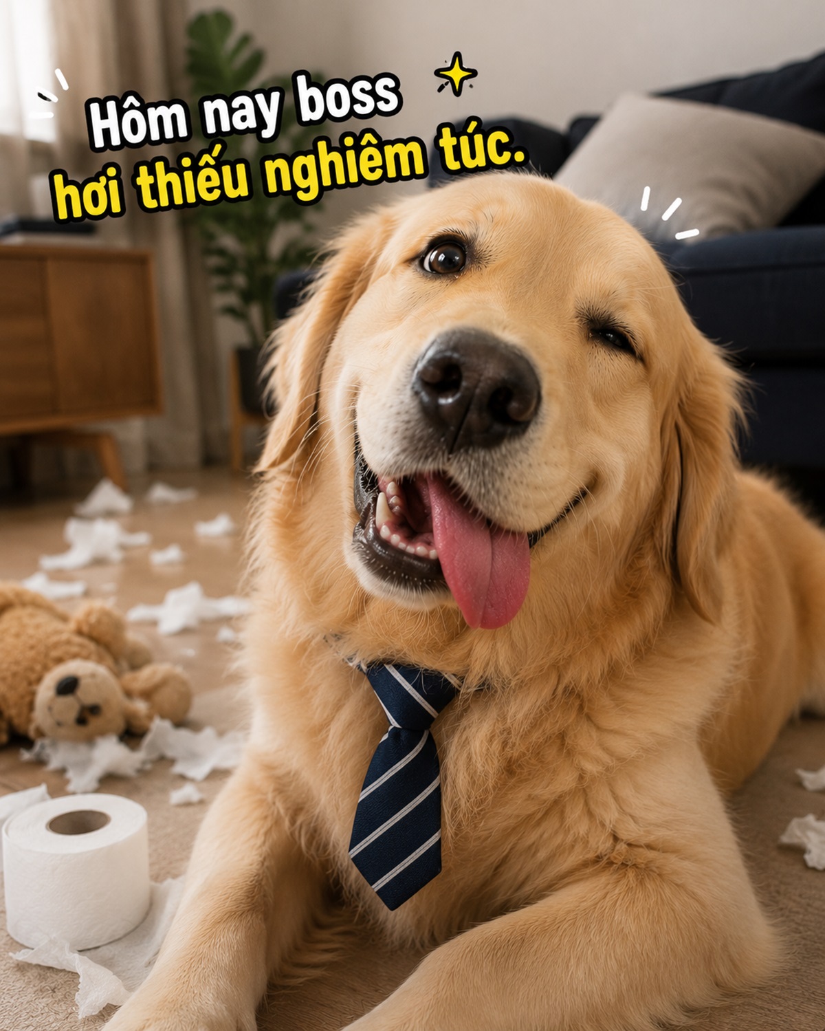 Hôm nay boss hơi thiếu nghiêm túc